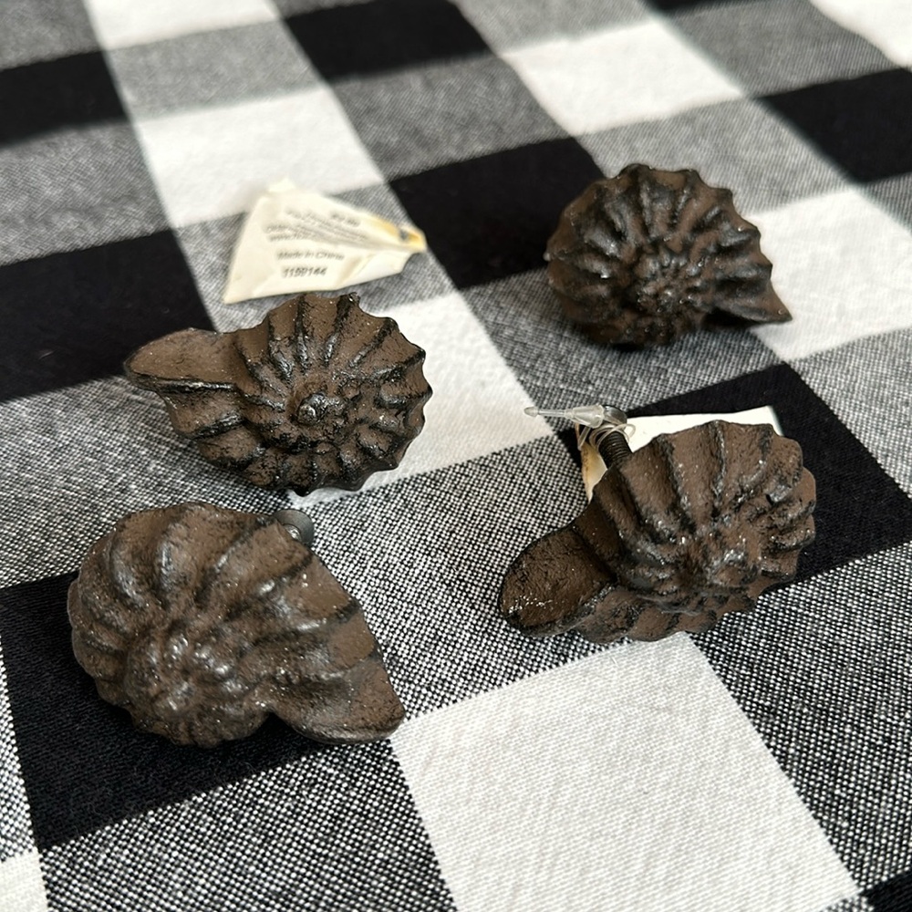 Set of 4 Hobby Lobby Drawer Pulls Sea Shell Coastal Metal New